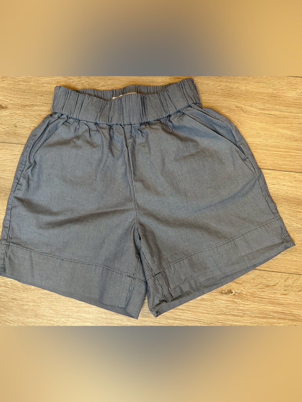 Everlane High-Waist Stripe Shorts in Navy & White Summer Shorts- organic cotton